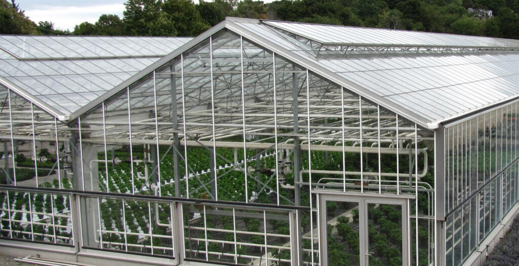 سازه گلخانه - گلخانه شیشه‌ای یا سقف شیروانی